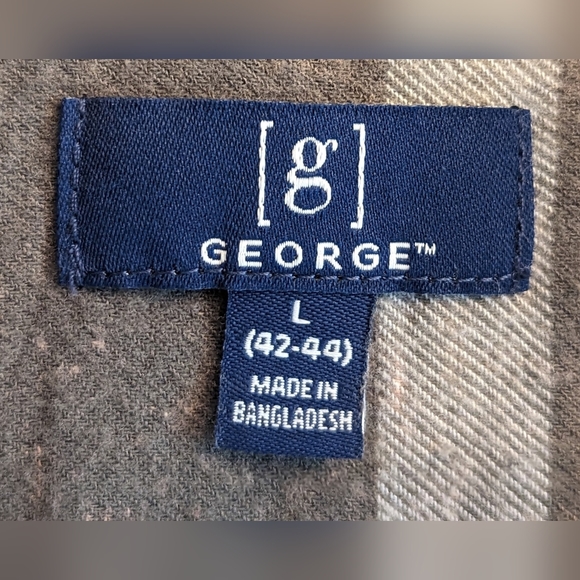 EUC brown/white George button down collared 3 button cuffs Cash Waylon Willie - Picture 4 of 11